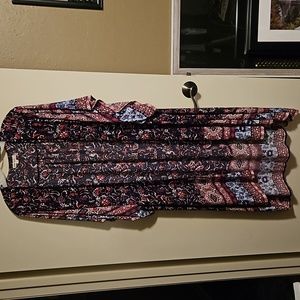 EUC Long boho duster size L